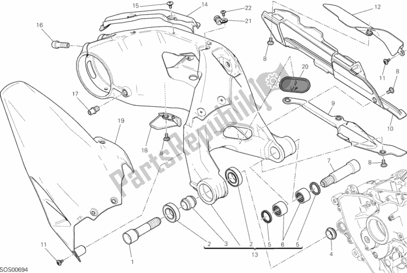 Wszystkie części do Forcellone Posteriore Ducati Superbike 1199 Panigale ABS USA 2014